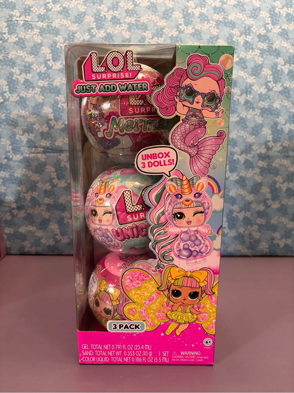 L.O.L. Surprise! 3-Pack Surprise Dolls - Pink, Aqua & Purple Accents